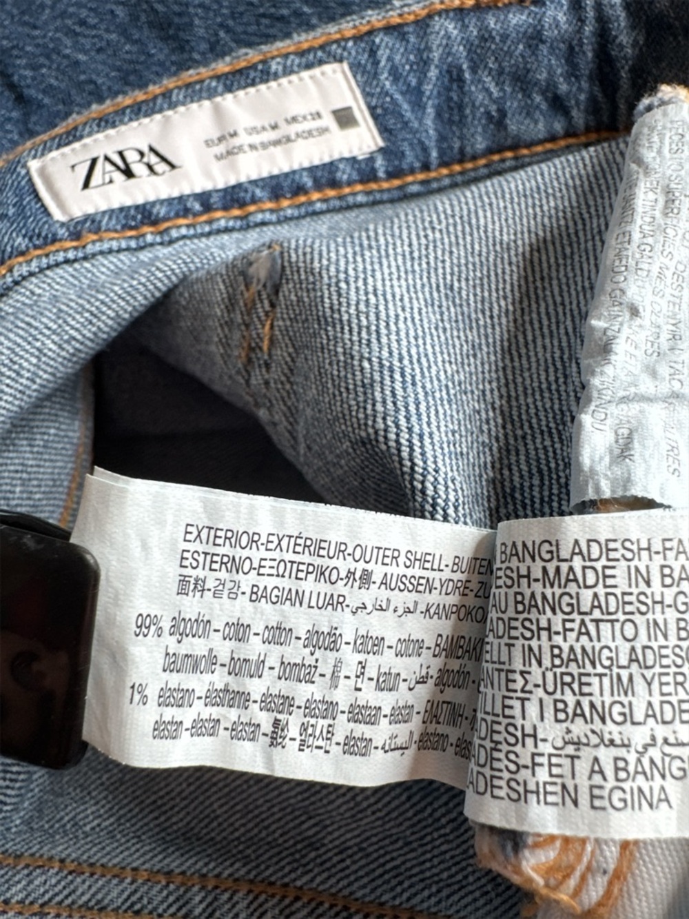 ZARA Button Fly Blue Denim Maxi Skirt with Front Slit. - Picture 10 of 13